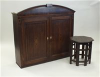 Lot 356 - A George III oak and mahogany cross-banded and inlaid cabinet top