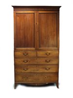 Lot 358 - A George III mahogany linen press