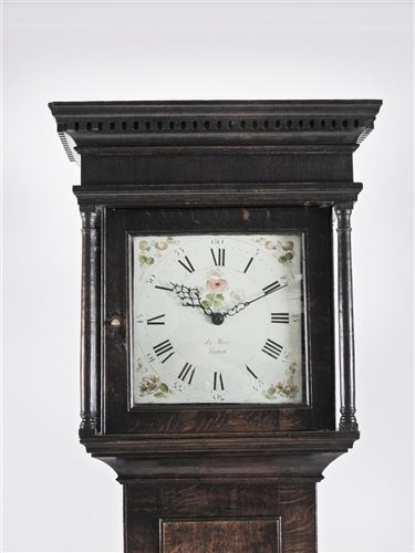 Lot 542 - A George III country oak cottage longcase clock, 30 hour movement