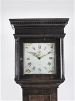 Lot 542 - A George III country oak cottage longcase clock, 30 hour movement