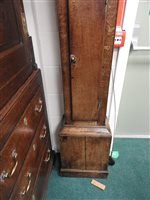 Lot 542 - A George III country oak cottage longcase clock, 30 hour movement