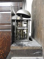 Lot 542 - A George III country oak cottage longcase clock, 30 hour movement