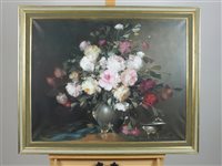 Lot 180 - Floral still life, oil on canvas