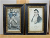 Lot 359 - Pair prints of 19th century boxers