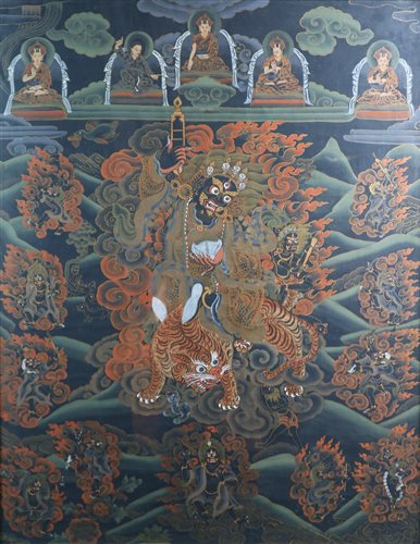 Lot 179 - A Tibetan Thangka of Vajrapani, Bhutan 20th century