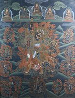 Lot 179 - A Tibetan Thangka of Vajrapani, Bhutan 20th century