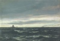 Lot 169 - Richard Wane (Fl.1884-1904), seascape, oil on panel