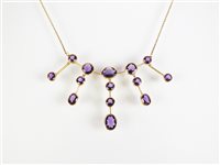 Lot 109 - An amethyst fringe necklace