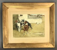 Lot 436 - Cecil Aldin, watercolour of foxhounds