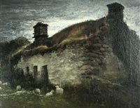 Lot 216 - British School, 19th century, Bothy, oil on canvas