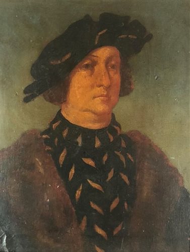 Lot 411 - British school, 19th century, portrait of tudor gentleman