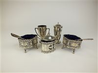 Lot 88 - A four piece cruet set