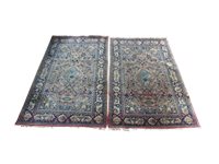 Lot 635 - Pair of Nantaz Kashan coloured wool rugs