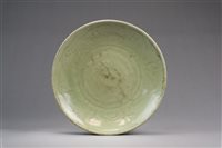 Lot 354 - A Chinese Longquan celadon dish