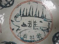 Lot 267 - A Chinese Swatow porcelain dish