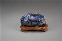 Lot 83 - A Chinese lapis lazuli peach-shaped water
pot