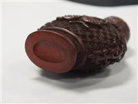 Lot 371 - A good Chinese cinnabar lacquer snuff bottle