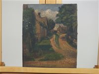 Lot 226 - English School, village street, oil on canvas