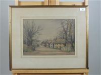 Lot 227 - Mary Williams Thatched cottages watercolour