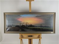 Lot 396 - Winterbourne, landscape, oil on canvas