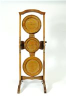 Lot 613 - An Edwardian 'Monoplane' folding rosewood five tier cake / sandwich stand