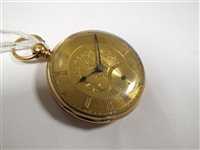 Lot 311 - A mid 19th century 18ct gold open face pocket watch