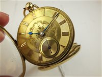 Lot 311 - A mid 19th century 18ct gold open face pocket watch