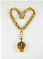Lot 168 - A 19th century necklace an locket