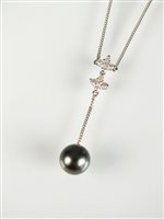 Lot 280 - Pearl and diamond necklace