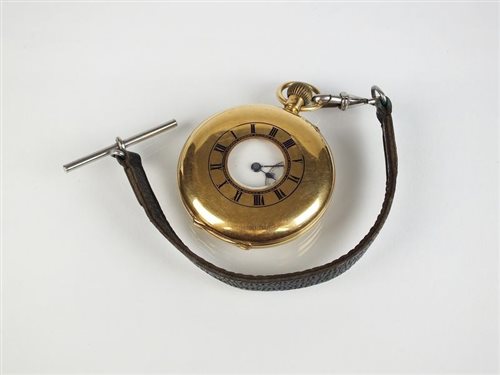 Lot 291 - An 18ct gold half hunter pocket watch