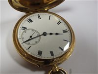 Lot 291 - An 18ct gold half hunter pocket watch
