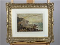 Lot 233 - Robert Jobling (1841-1923), Coastal view, oil on canvas