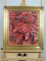 Lot 234 - Patrick Larking (1907-1981), Red Roofs, oil on canvas