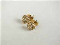 Lot 108 - A pair of 18ct gold diamond earrings