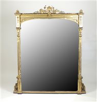 Lot 369 - A Victorian gilt gesso overmantel mirror