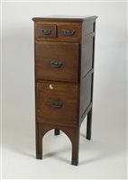 Lot 370 - An Edwardian mahogany and pine free standing filing cabinet