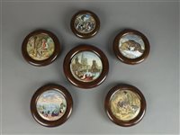 Lot 112 - Twenty-two prattware pot lids, 19th century