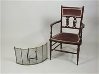 Lot 388 - An Edwardian mahogany and inlaid open armchair