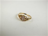 Lot 111 - A late 19th century rose cut diamond and ruby ring