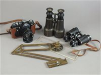 Lot 287 - A selection of binoculars, camera and other collectables