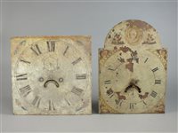 Lot 218 - Two 18th century painted iron clock dials