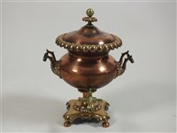 Lot 414 - 19th century copper samovar