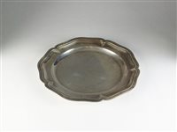 Lot 58 - A white metal plate