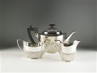 Lot 88 - A three piece silver tea service