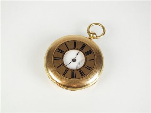 Lot 288 - A cased half hunter pocket watch