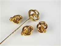 Lot 116 - 19th century plaited hair 'snake' studs