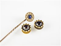 Lot 222 - Two banded agate studs