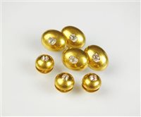 Lot 147 - Diamond set cufflinks and studs
