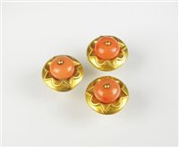 Lot 119 - Three coral dress studs