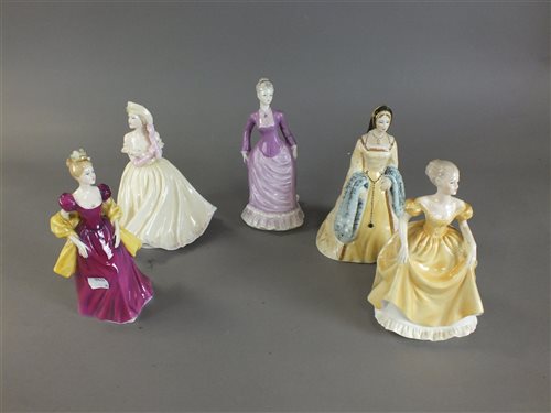 Lot 64 - Coalport - Henry VIII and his Six Wives, together with four Coalport and Royal Doulton models of ladies